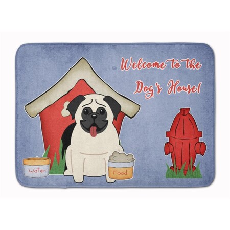 Carolines Treasures Dog House Collection Pug Cream Machine Washable Memory Foam Mat BB2758RUG